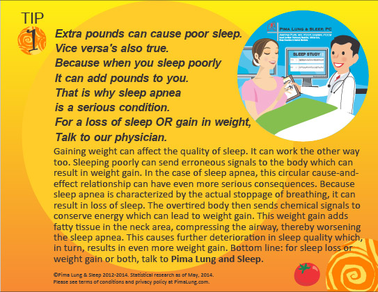 Tip #1: Extra pounds can cause poor sleep.